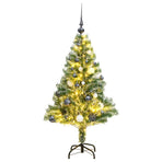 Artificial Christmas Tree with 150 LEDs&Ball Set&Flocked Snow 150 cm