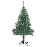 Artificial Christmas Tree with 150 LEDs&Ball Set&Flocked Snow 150 cm - 45-Degree Angle