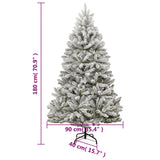 Artificial Hinged Christmas Tree 300 LEDs & Flocked Snow 180 cm - Extra Image