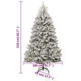 Artificial Hinged Christmas Tree 300 LEDs & Flocked Snow 210 cm - Extra Image