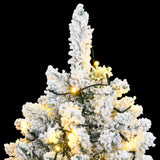 Artificial Hinged Christmas Tree 300 LEDs & Flocked Snow 240 cm