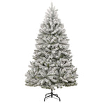 Artificial Hinged Christmas Tree 300 LEDs & Flocked Snow 240 cm