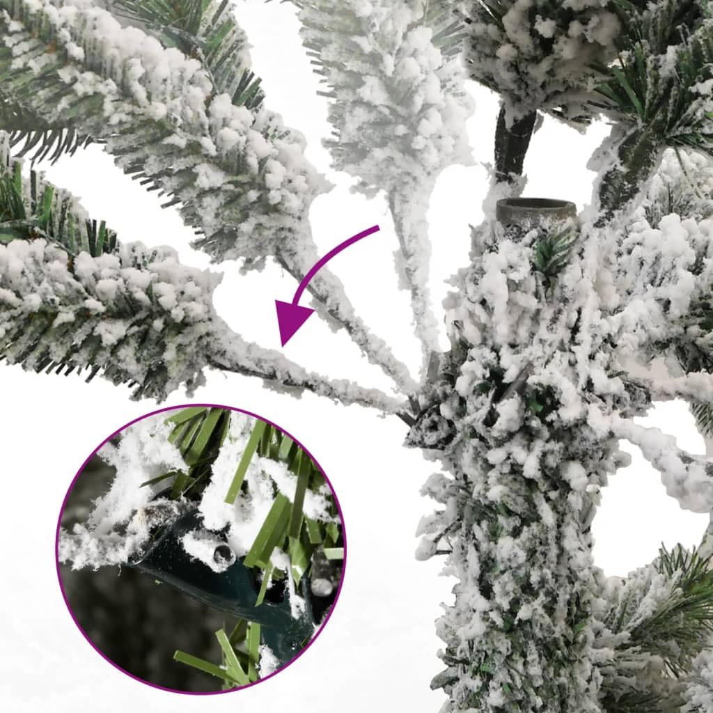 Artificial Hinged Christmas Tree 300 LEDs & Flocked Snow 240 cm