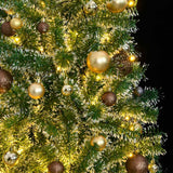 Artificial Christmas Tree with 300 LEDs&Ball Set&Flocked Snow 180 cm - Side View