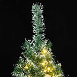Artificial Christmas Tree with 300 LEDs&Ball Set&Flocked Snow 210 cm - Front View