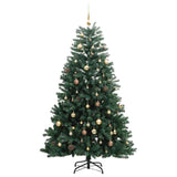 Artificial Hinged Christmas Tree with 300 LEDs & Ball Set 210 cm - Top-Down View