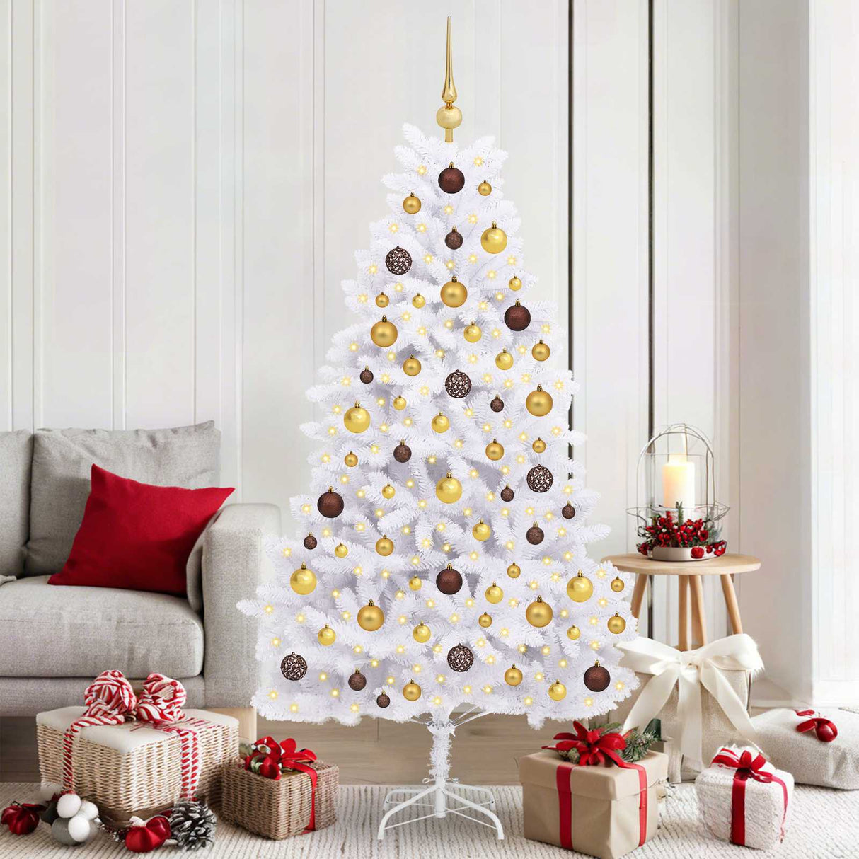 Artificial Christmas Tree White 90 x 90 x 180 cm PVC and Metal