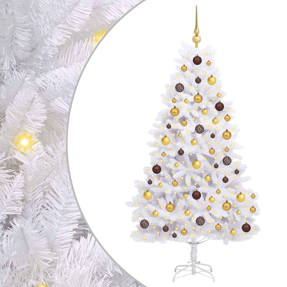 Artificial Christmas Tree White 90 x 90 x 180 cm PVC and Metal