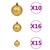 Artificial Hinged Christmas Tree 300 LEDs & Ball Set 210 cm - Extra Image