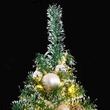 Artificial Christmas Tree with 300 LEDs&Ball Set&Flocked Snow 210 cm - Front View