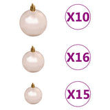 Artificial Christmas Tree with 300 LEDs&Ball Set&Flocked Snow 210 cm
