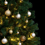 Artificial Hinged Christmas Tree with 300 LEDs & Ball Set 210 cm