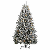 Artificial Hinged Christmas Tree 300 LEDs & Ball Set 210 cm - Top-Down View