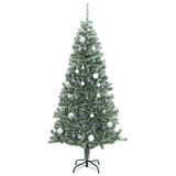 Artificial Christmas Tree with 300 LEDs&Ball Set&Flocked Snow 180 cm - Top-Down View