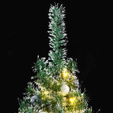 Artificial Christmas Tree with 300 LEDs&Ball Set&Flocked Snow 210 cm - Front View