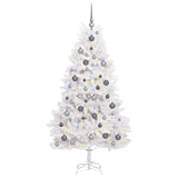 Artificial Christmas Tree White 90 x 90 x 180 cm PVC and Metal - Side View