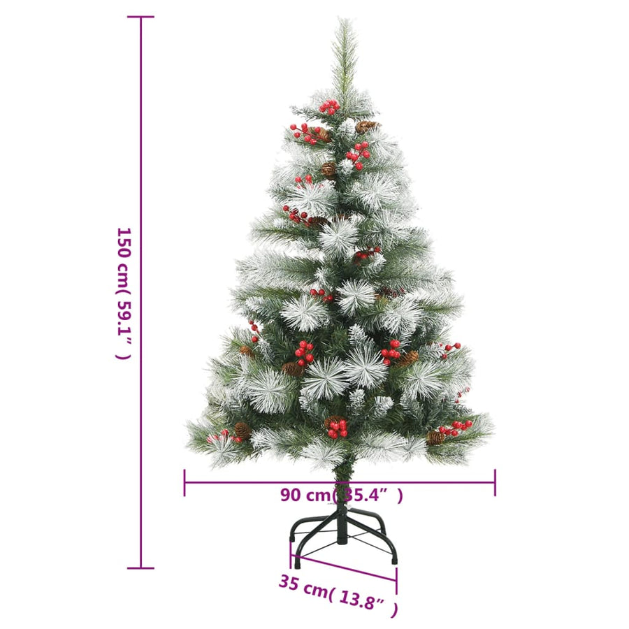 Artificial Hinged Christmas Tree 150 LEDs 150 cm