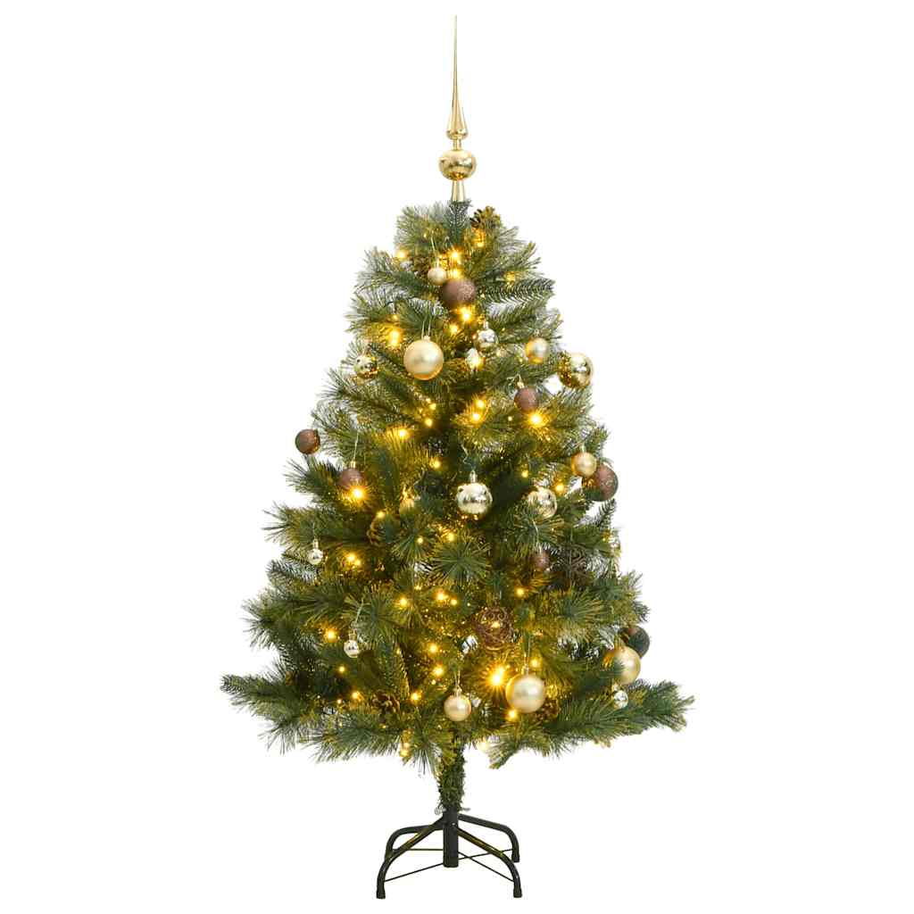 Artificial Hinged Christmas Tree with 150 LEDs & Ball Set 120 cm