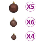 Artificial Hinged Christmas Tree with 150 LEDs & Ball Set 120 cm