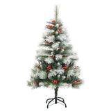 Artificial Hinged Christmas Tree with 150 LEDs & Ball Set 120 cm - 45-Degree Angle