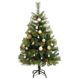 Artificial Hinged Christmas Tree with 150 LEDs & Ball Set 120 cm - Top-Down View