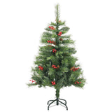 Artificial Hinged Christmas Tree with 150 LEDs & Ball Set 120 cm - 45-Degree Angle
