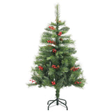 Artificial Hinged Christmas Tree with 150 LEDs & Ball Set 150 cm - 45-Degree Angle