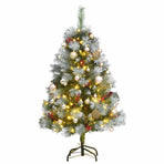 Artificial Hinged Christmas Tree with 150 LEDs & Ball Set 120 cm