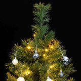 Artificial Hinged Christmas Tree with 150 LEDs & Ball Set 120 cm - Front View