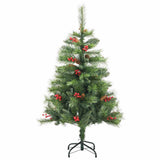 Artificial Hinged Christmas Tree with 150 LEDs & Ball Set 120 cm - 45-Degree Angle