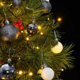 Artificial Hinged Christmas Tree with 150 LEDs & Ball Set 150 cm - Side View