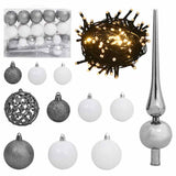 Artificial Hinged Christmas Tree with 150 LEDs & Ball Set 150 cm - Close-Up Angle