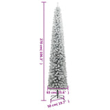Slim Christmas Tree 300 LEDs & Flocked Snow 270 cm - Low Angle
