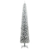 Slim Christmas Tree 300 LEDs & Flocked Snow 300 cm - Top-Down View