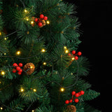 Artificial Hinged Christmas Tree 300 LEDs 180 cm - Side View