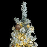 Slim Christmas Tree 300 LEDs & Ball Set & Flocked Snow 270 cm - Front View