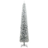 Slim Christmas Tree 300 LEDs & Ball Set & Flocked Snow 270 cm - 45-Degree Angle