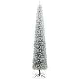Slim Christmas Tree 300 LEDs & Ball Set & Flocked Snow 300 cm - 45-Degree Angle