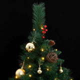 Artificial Hinged Christmas Tree with 300 LEDs & Ball Set 180 cm - Front View