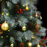 Artificial Hinged Christmas Tree with 300 LEDs & Ball Set 180 cm - Side View