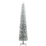 Slim Christmas Tree 300 LEDs & Ball Set & Flocked Snow 270 cm - 45-Degree Angle
