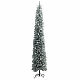 Slim Christmas Tree 300 LEDs & Ball Set & Flocked Snow 270 cm - Top-Down View