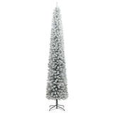 Slim Christmas Tree 300 LEDs & Ball Set & Flocked Snow 300 cm - 45-Degree Angle