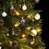 Artificial Hinged Christmas Tree with 300 LEDs & Ball Set 180 cm - Side View