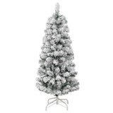 Artificial Hinged Christmas Tree 150 LEDs & Flocked Snow 120 cm - Top-Down View