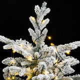 Artificial Hinged Christmas Tree 150 LEDs & Flocked Snow 120 cm - Side View