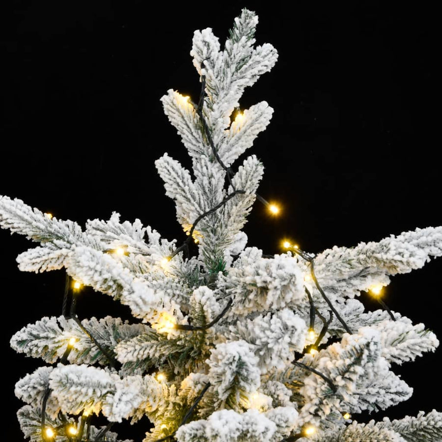 Artificial Hinged Christmas Tree 150 LEDs & Flocked Snow 120 cm