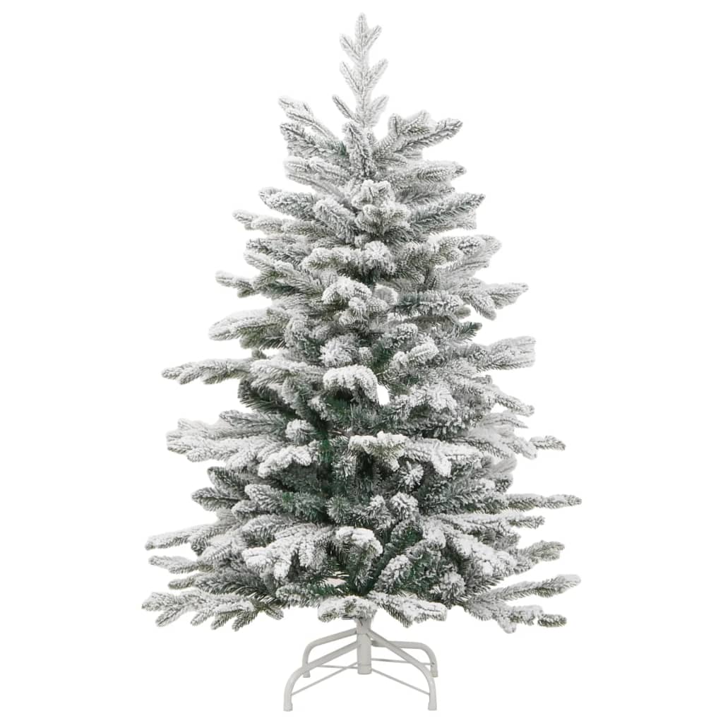 Artificial Hinged Christmas Tree 150 LEDs & Flocked Snow 120 cm