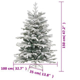 Artificial Hinged Christmas Tree 150 LEDs & Flocked Snow 150 cm - Extra Image