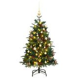 Artificial Hinged Christmas Tree with 150 LEDs & Ball Set 120 cm